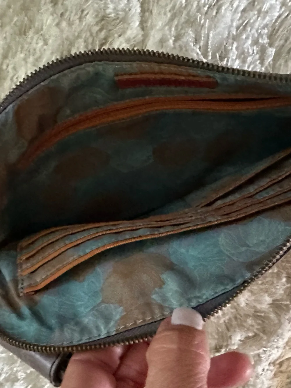 HOBO Dark Brown Leather Wristlet Clutch